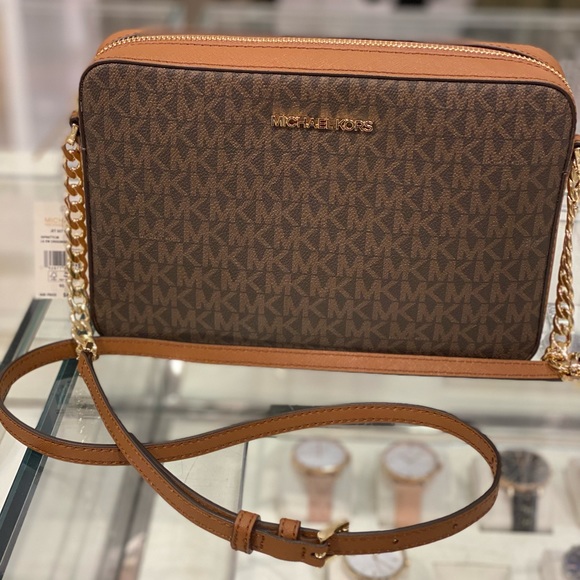 Michael kors jet set signature brown crossbody bag - Picture 3 of 9